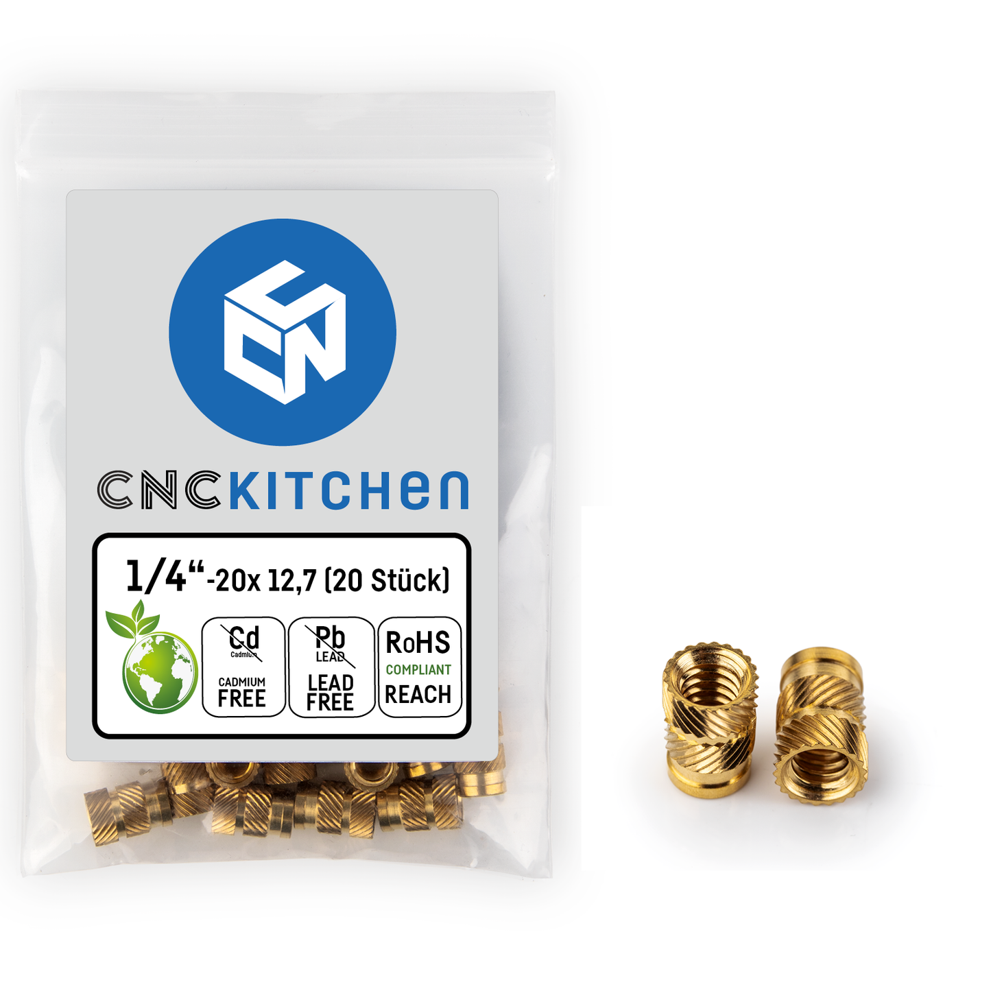 1/4"-20 Heat Set Inserts - 20pcs