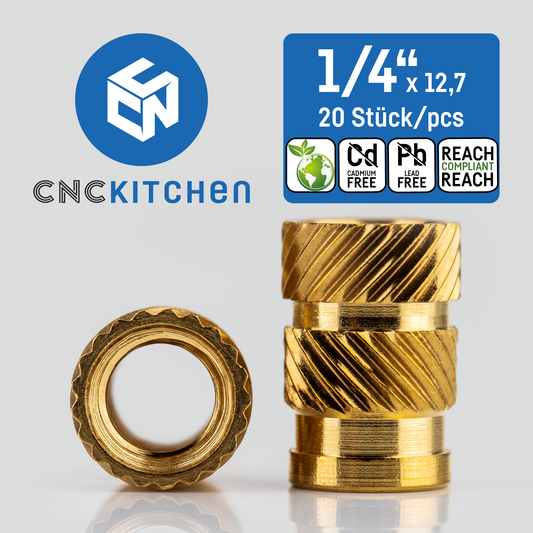 1/4"-20 Heat Set Inserts - 20pcs