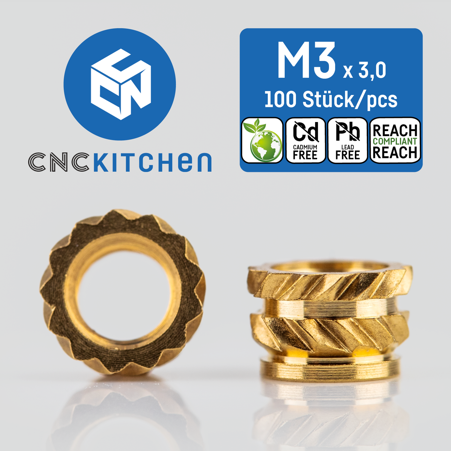 M3 Short Heat Set Insert - 100pcs