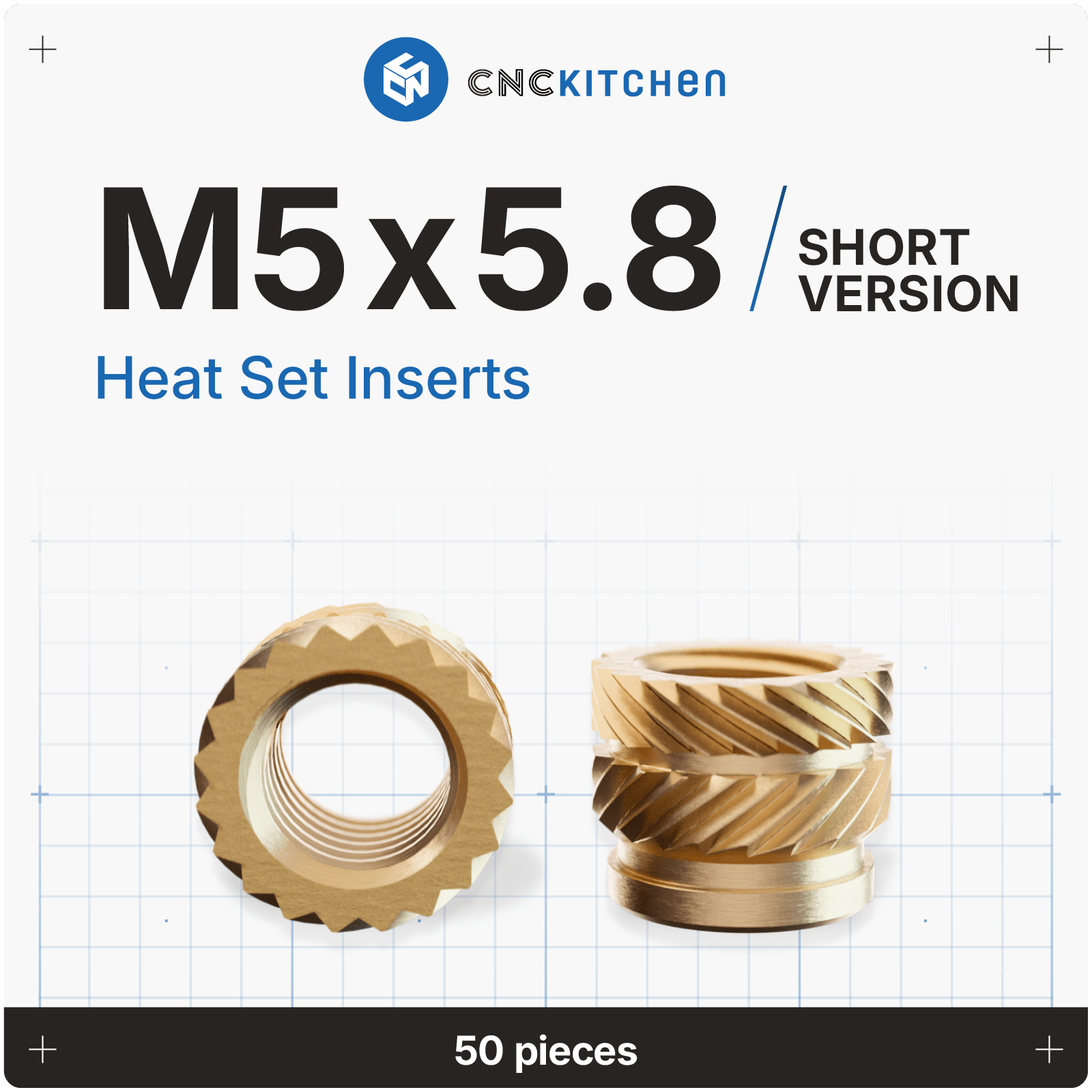 3939orihasam3939ページ　5個 M5 x 5.8mm Heat Set Insert - 50 pieces – Vector 3D