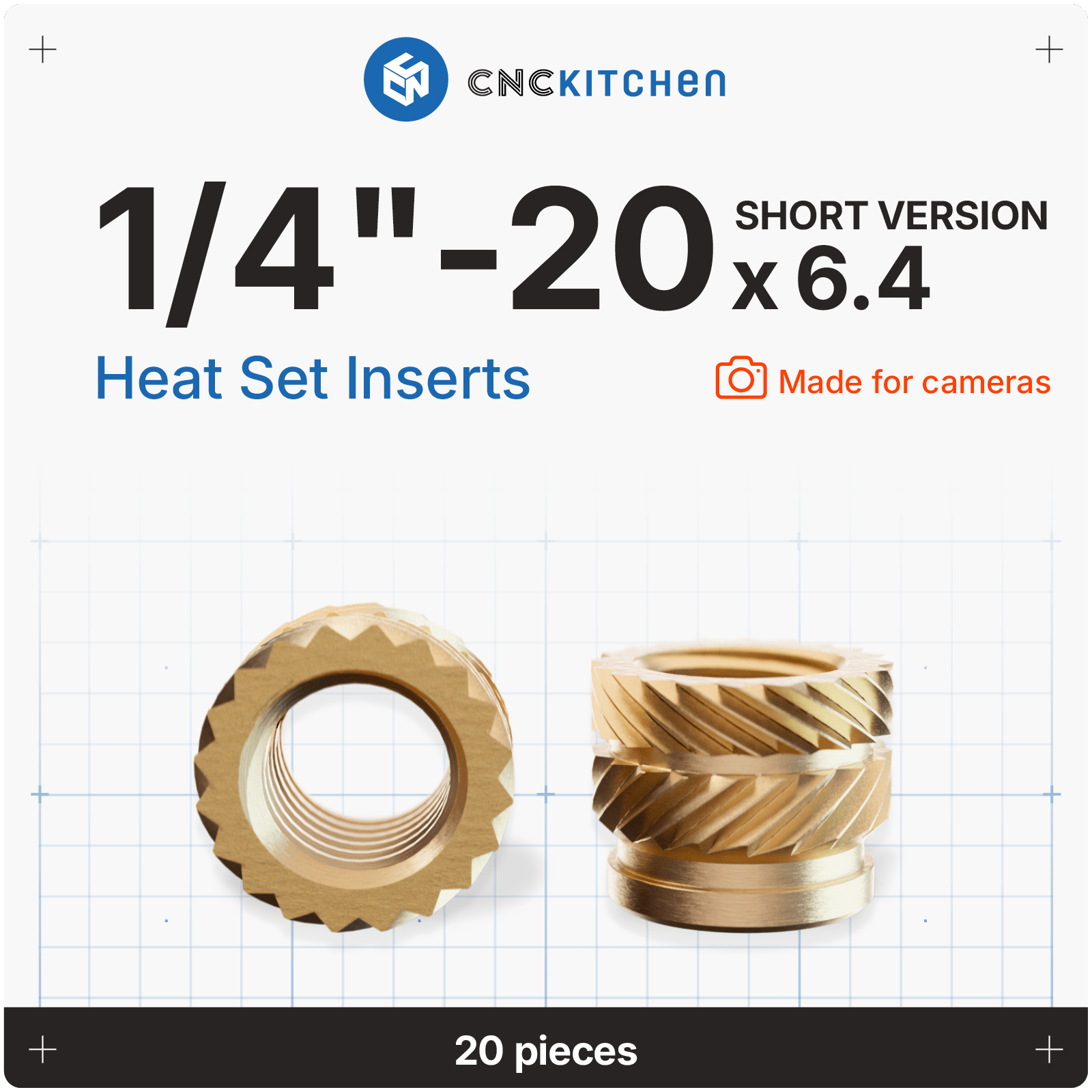 CNCKitchen – Premium Heat Set Inserts & Tools – Vector 3D