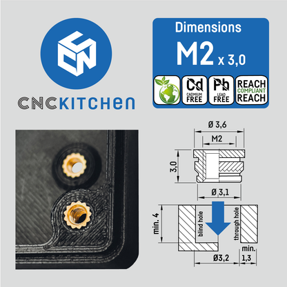 M2 Heat Set Insert - 100pcs