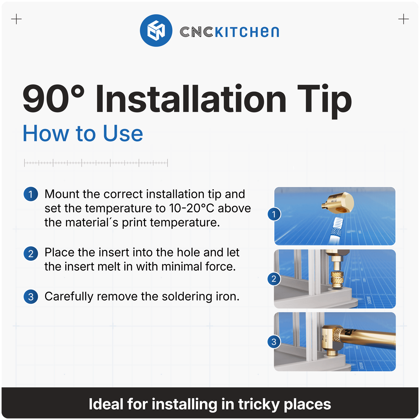 90° Installation Tip SET M2, M2.5 & M3