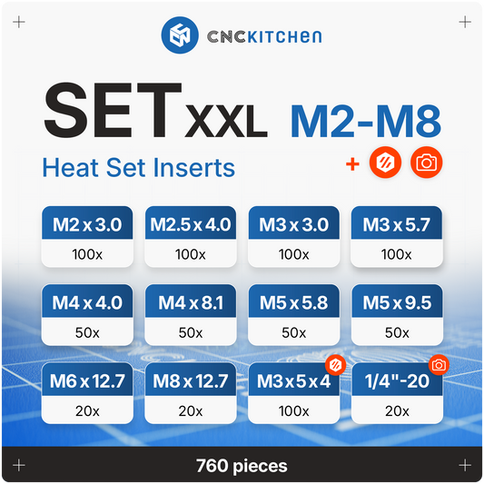 Heat Set Insert SET XXL - 760 pieces
