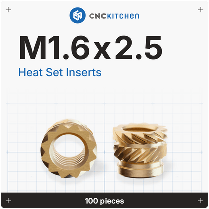 M1.6 x 2.5mm Heat Set Insert - 100pcs