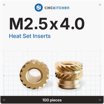 M2.5 x 4.0mm Heat Set Insert - 100 pieces
