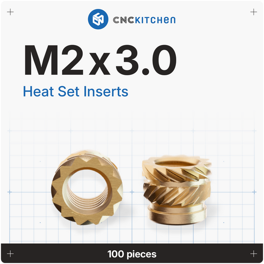 M2 x 3.0mm Heat Set Insert - 100 pieces