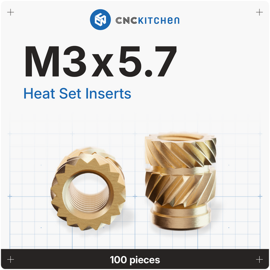 M3 x 5.7mm Heat Set Insert - 100 pieces