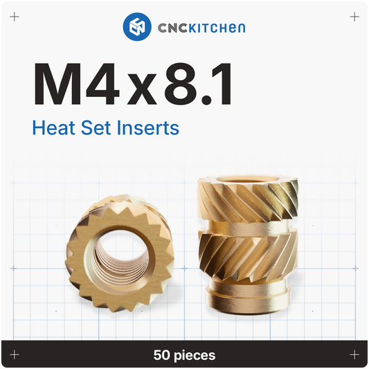 M4 x 8.1mm Heat Set Insert - 50 pieces