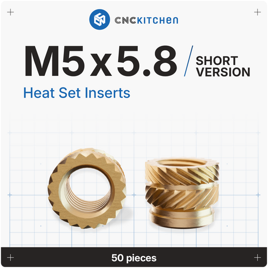 M5 x 5.8mm Heat Set Insert - 50 pieces