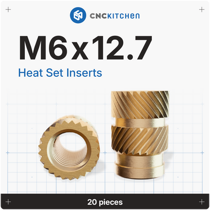 M6 x 12.7mm Heat Set Insert - 20 pieces