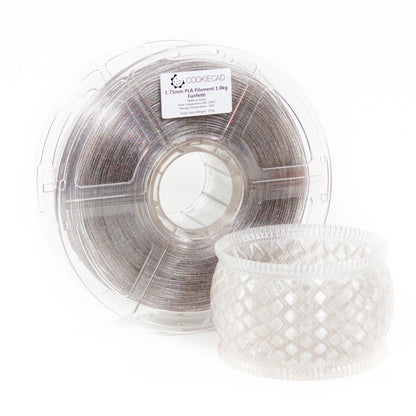 Funfetti Clear with Rainbow Glitter PLA Filament 1.75mm 1kg