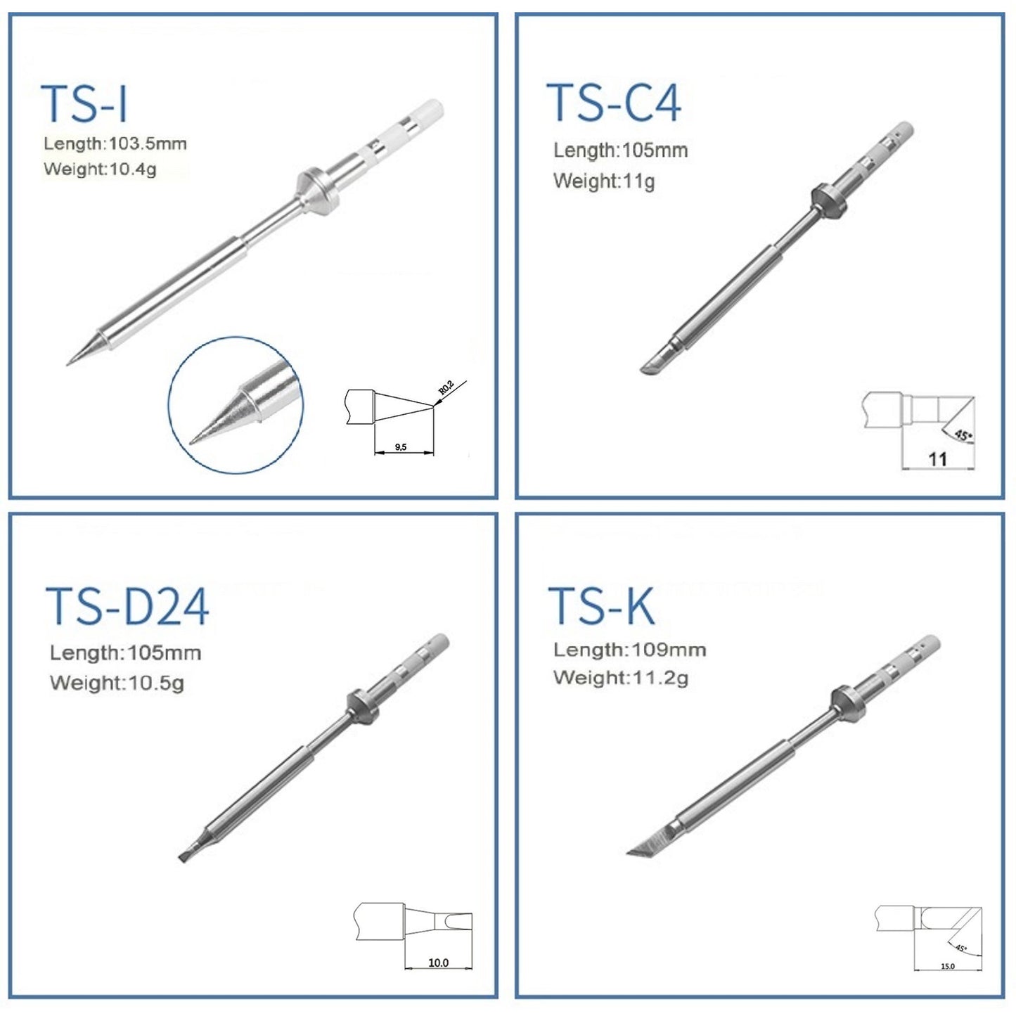PINECIL Soldering Normal Tip Set (Thick)
