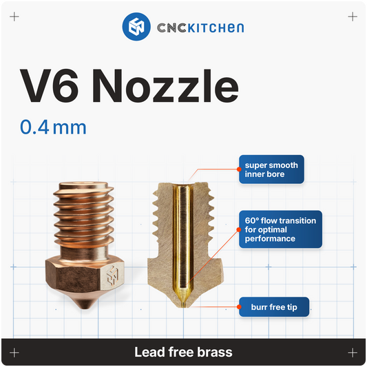 CNC Kitchen V6 Nozzle (lead FREE brass)