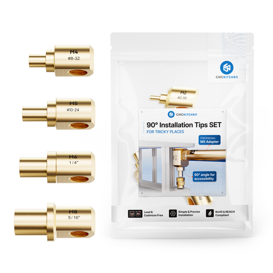 90° Installation Tip SET M4, M5, M6, M8